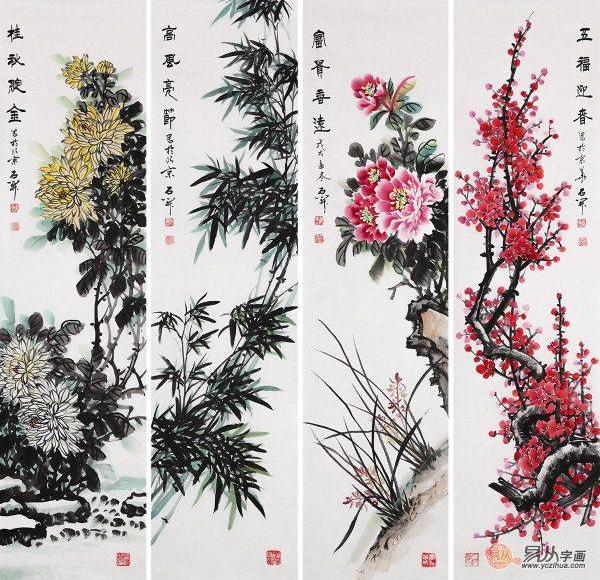 客厅里挂花鸟画选什么题材好,这四类最适宜了