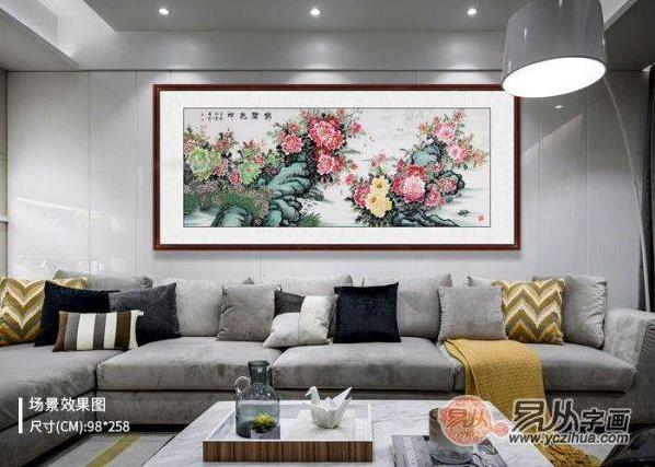 精心挑选的这些横幅花鸟画作品,让客厅沙发墙很美很有格调