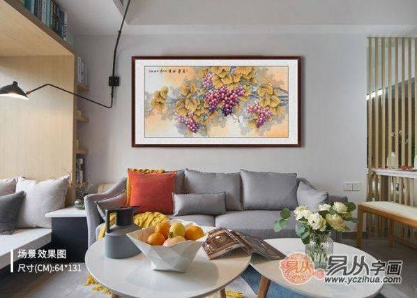 精心挑选的这些横幅花鸟画作品,让客厅沙发墙很美很有格调