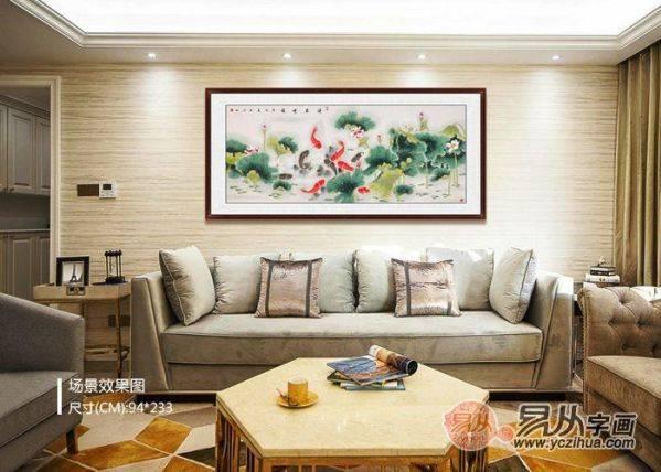 精心挑选的这些横幅花鸟画作品,让客厅沙发墙很美很有格调
